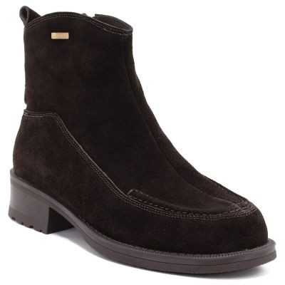 Big Star Stivali leather ankle with stitching, chocolate Big Star