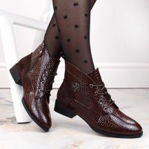 Filippo Stivali patent leather ankle with insulated crocodile skin