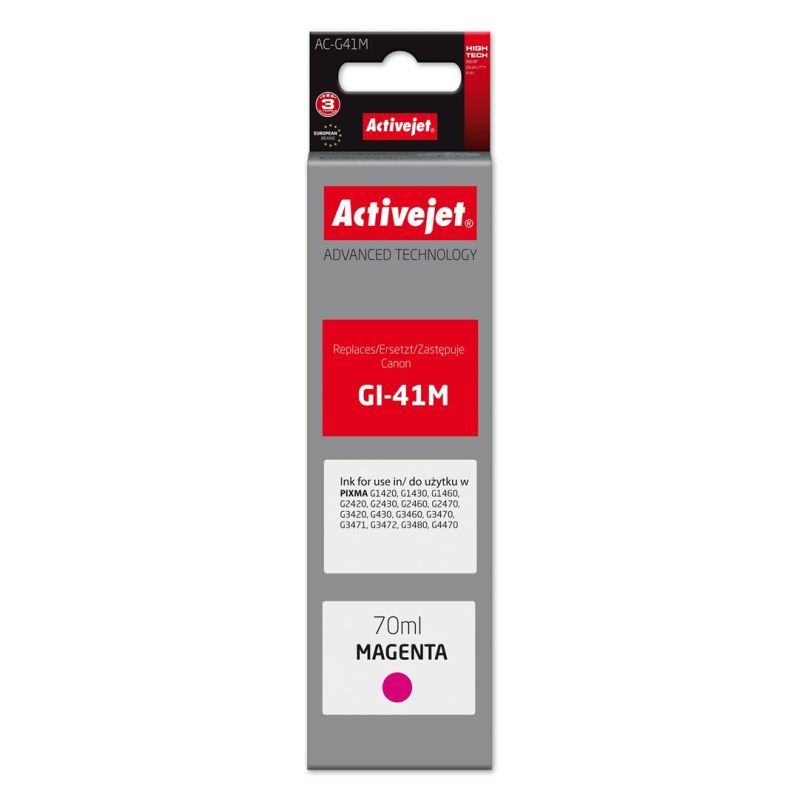 Activejet AC-G41M Ink Bottle (Canon GI-41M 4544C001 replacement; Supreme; 70 ml; red)