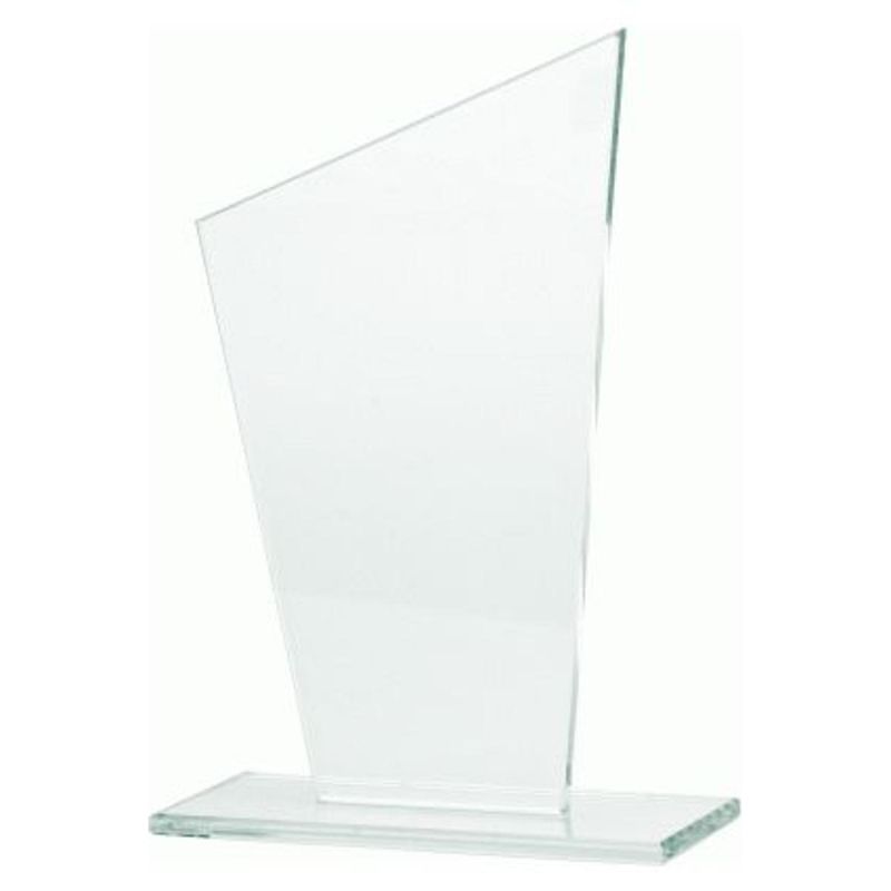 Glass trophy with a broken base