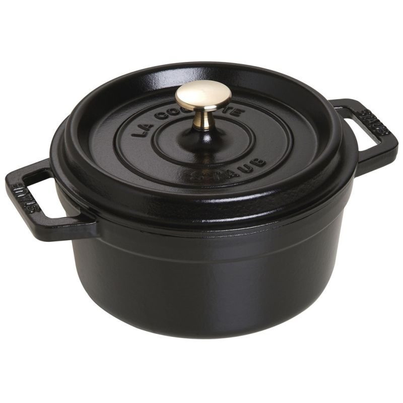 Staub Round Cast Iron Pot – Black, 2.2 L