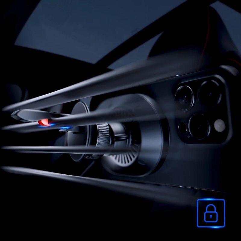 Car air vent holder 3mk Hardy AeroCharger 15W Qi2/MagSafe - black