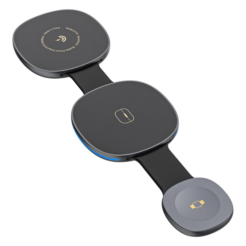 Dudao A11S 3-in-1 wireless charger, MagSafe-compatible, for smartphone, smartwatch and headphones – black