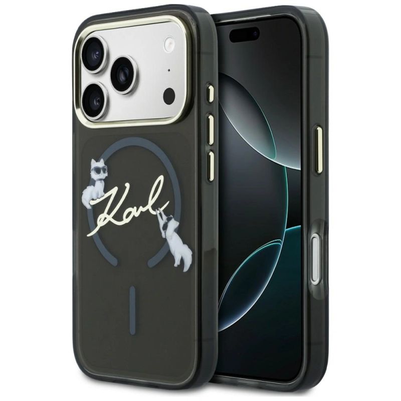 Karl Lagerfeld Script Logo MagSafe Case for iPhone 18 Pro Max / 17 Pro Max - Black