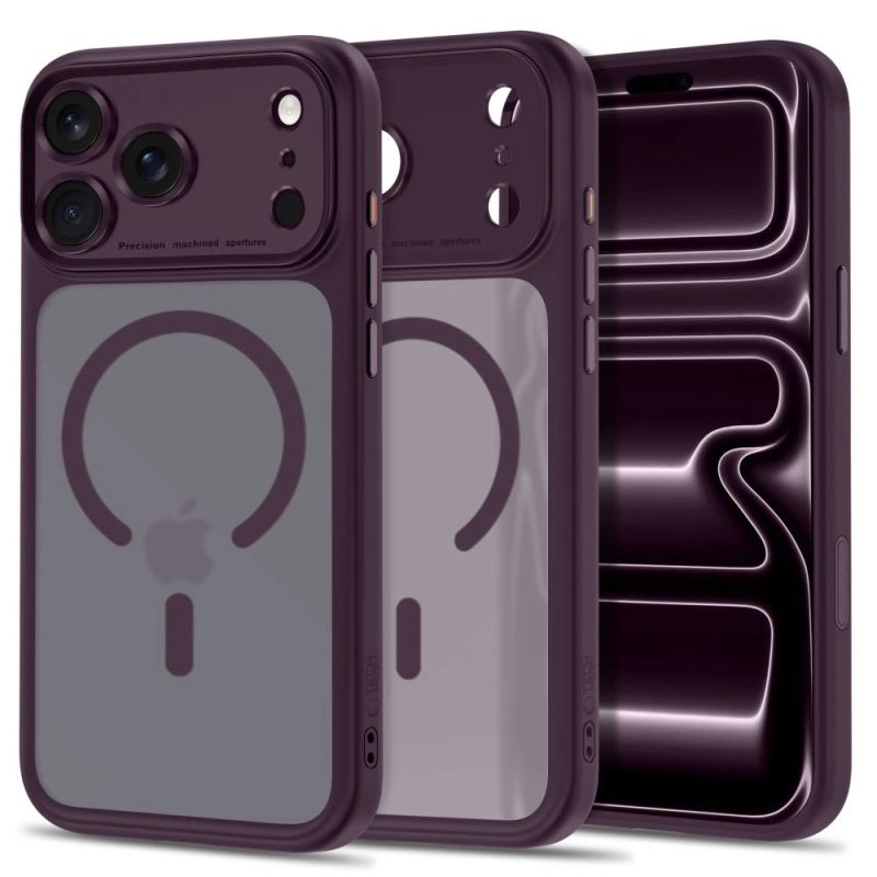 Tech-Protect MagPeak MagSafe CC Case for iPhone 18 Pro Max / 17 Pro Max - Dark Cherry Matte