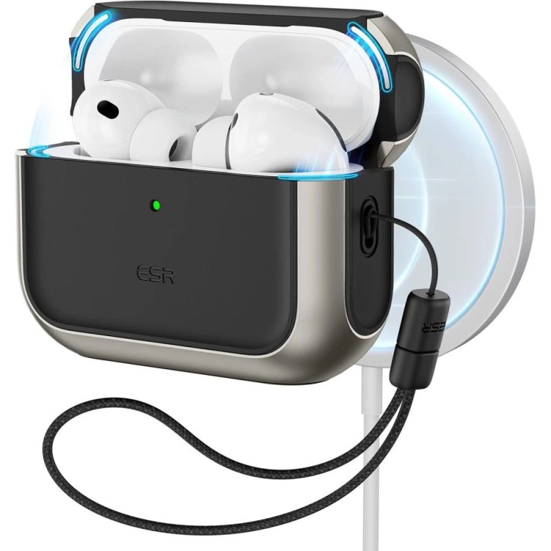 ESR Orbit HaloLock MagSafe Case for AirPods Pro 3 - Gray & Black