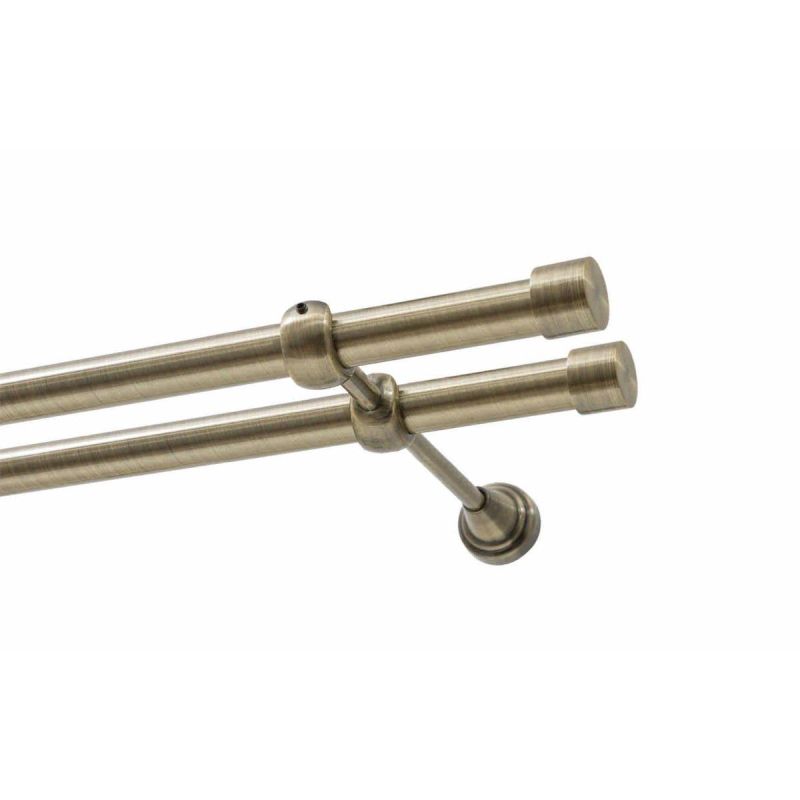 Double Curtain Rod Ø 19 mm, Antique Brass, 320 cm, LUNA KOWALSKI