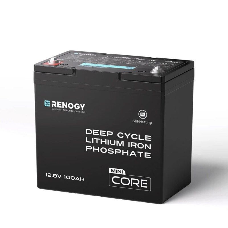 Renogy Core Mini 12V 100Ah LiFePO4 Battery with DuoHeat Self-Heating