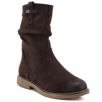 M. Daszyński Stivali insulated ankle with wrinkled upper, chocolate M.Daszyńskie