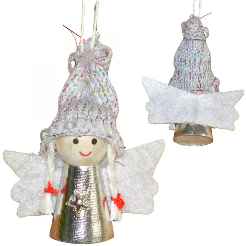 CHRISTMAS ANGEL PENDANT SILVER 7CM
