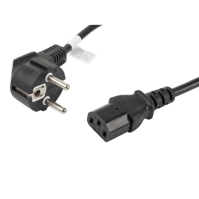 Lanberg CA-C13C-11CC-0018-BK cable (C13 / IEC C13 / IEC 320 C13 F - Schuko M; 1.8m; black)