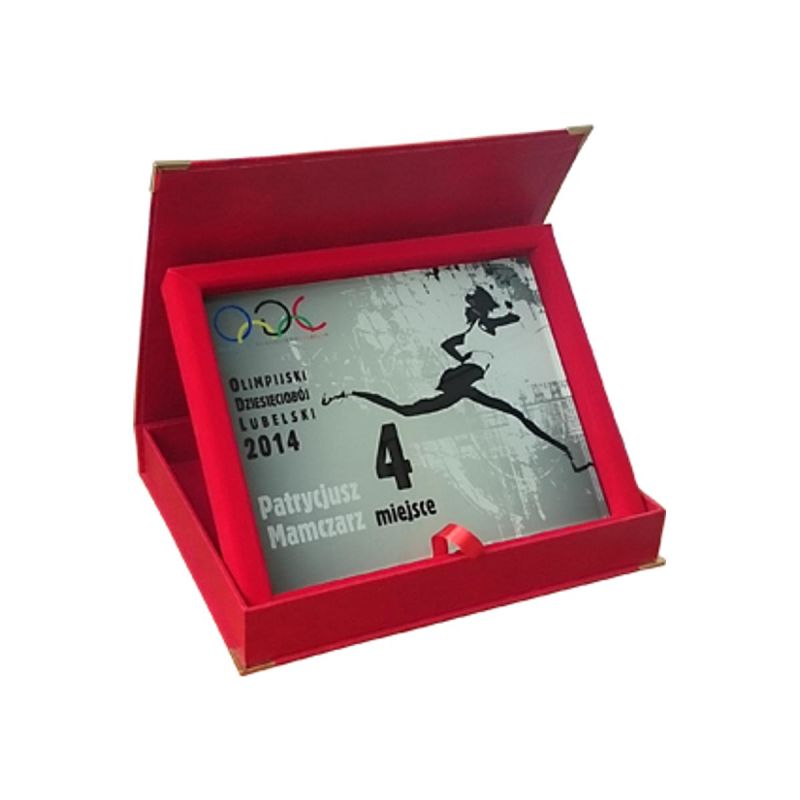 Glass diploma in a case