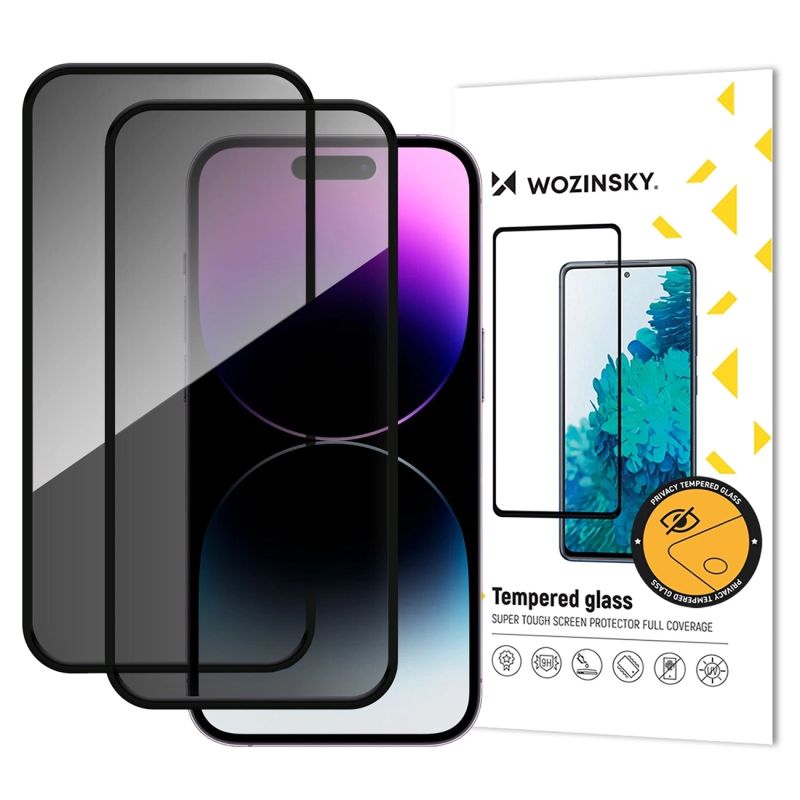 Wozinsky Privacy Glass tempered glass for iPhone 17 / 16 Pro, set of 2