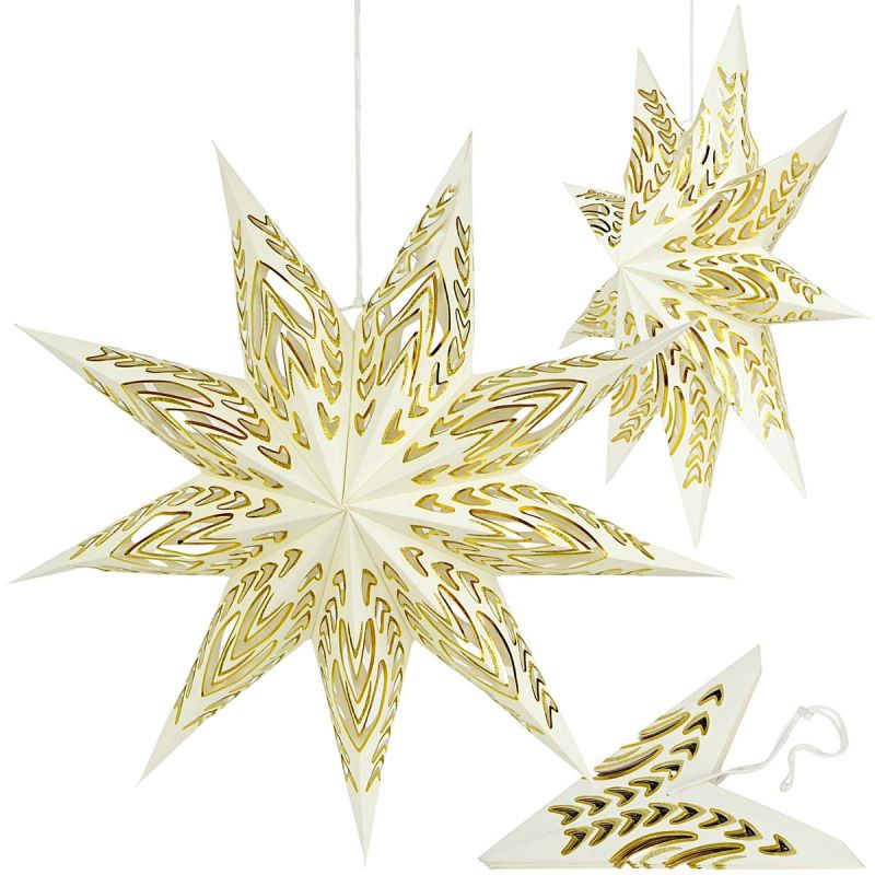 DECORATIVE HANGING PAPER STAR FSC 18x60CM ECURE 9 ARMS MICA