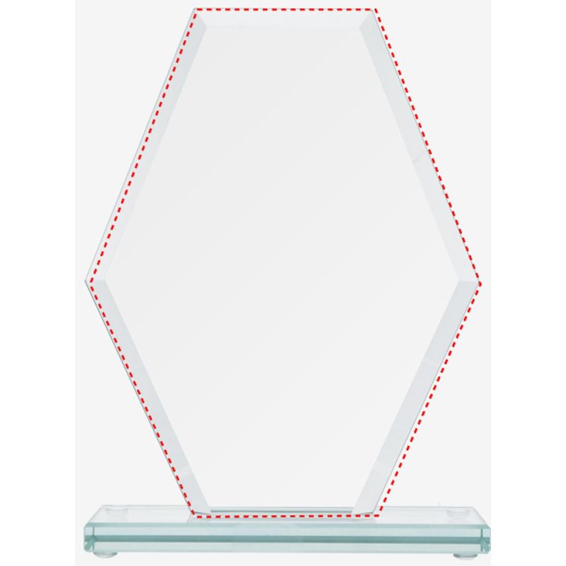 Glass trophy with a broken base