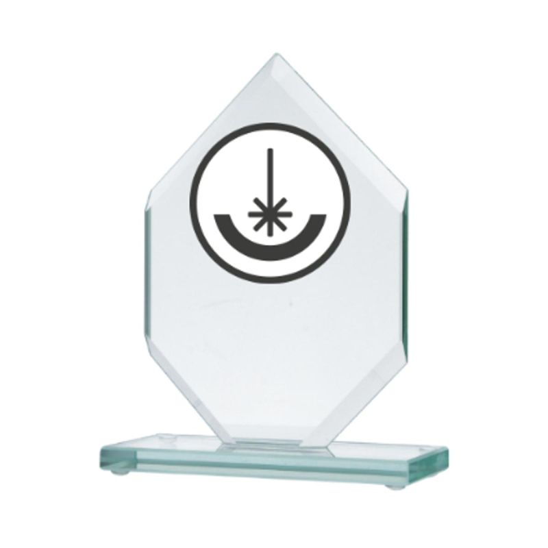 Engraved glass trophy