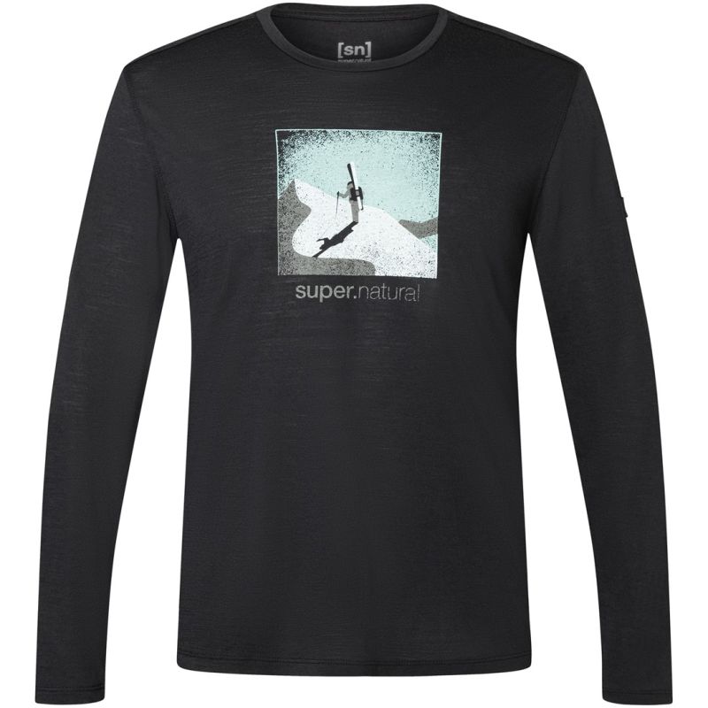 Men's SUPER.NATURAL M Almost Done LS long sleeve T-shirt black L