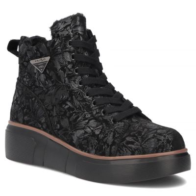 Filippo Stivali leather ankle with wedges and flowers, Filippo