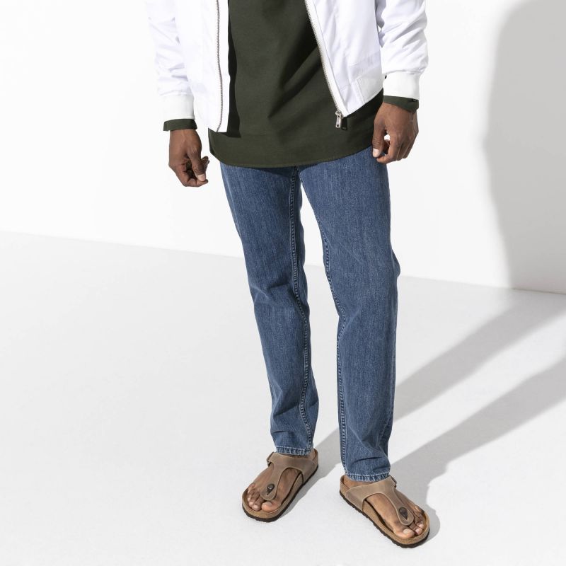 Birkenstock Infradito Gizeh Oiled Leather Tobacco Narrow