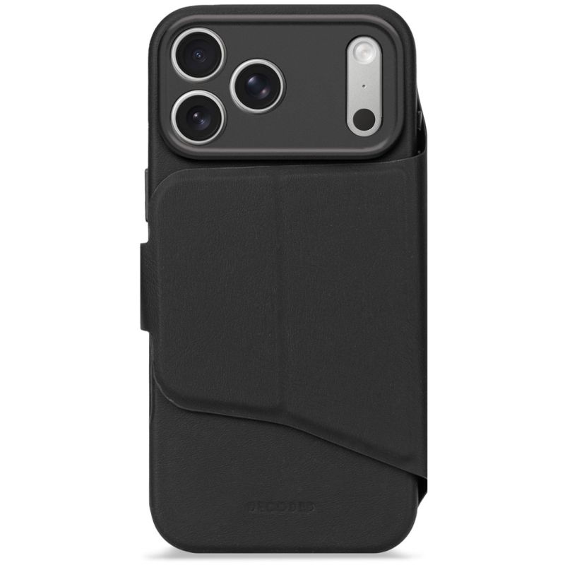 Decoded Textured Silicone Detachable Wallet – protective case for iPhone 17 Pro, compatible with MagSafe (Phantom Black)
