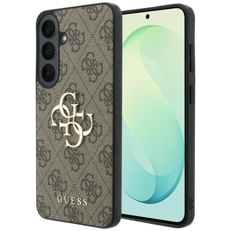 Guess Leather 4G Metal Logo Case for Samsung Galaxy S26 FE - Brown