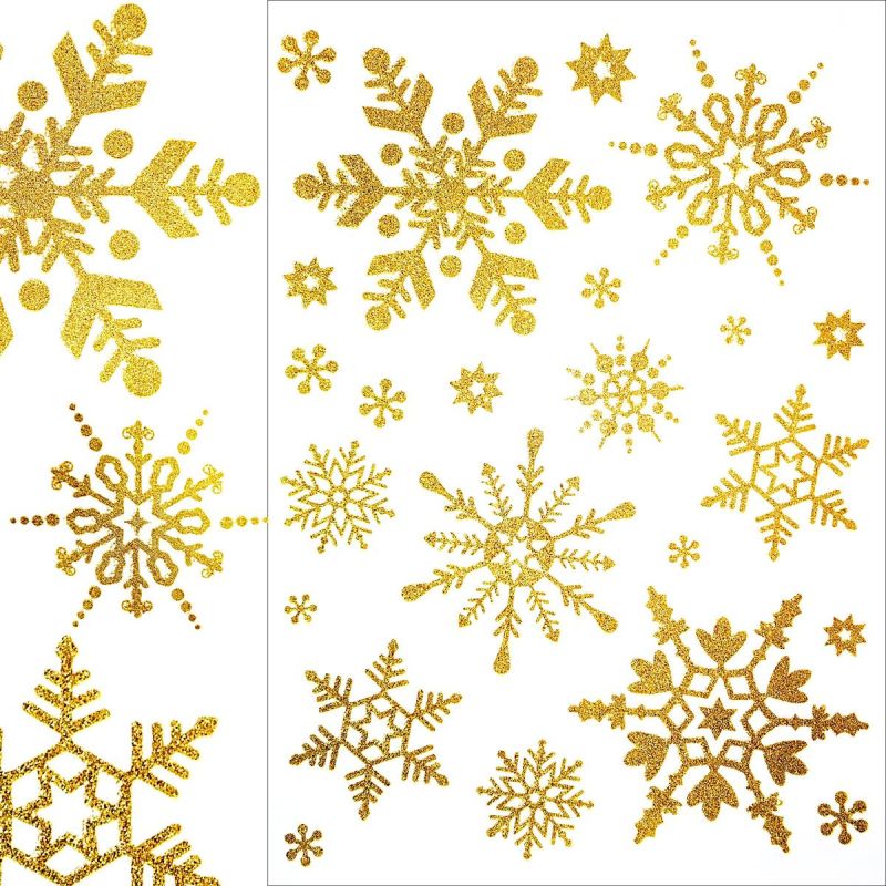 GOLD CHRISTMAS WINDOW STICKERS