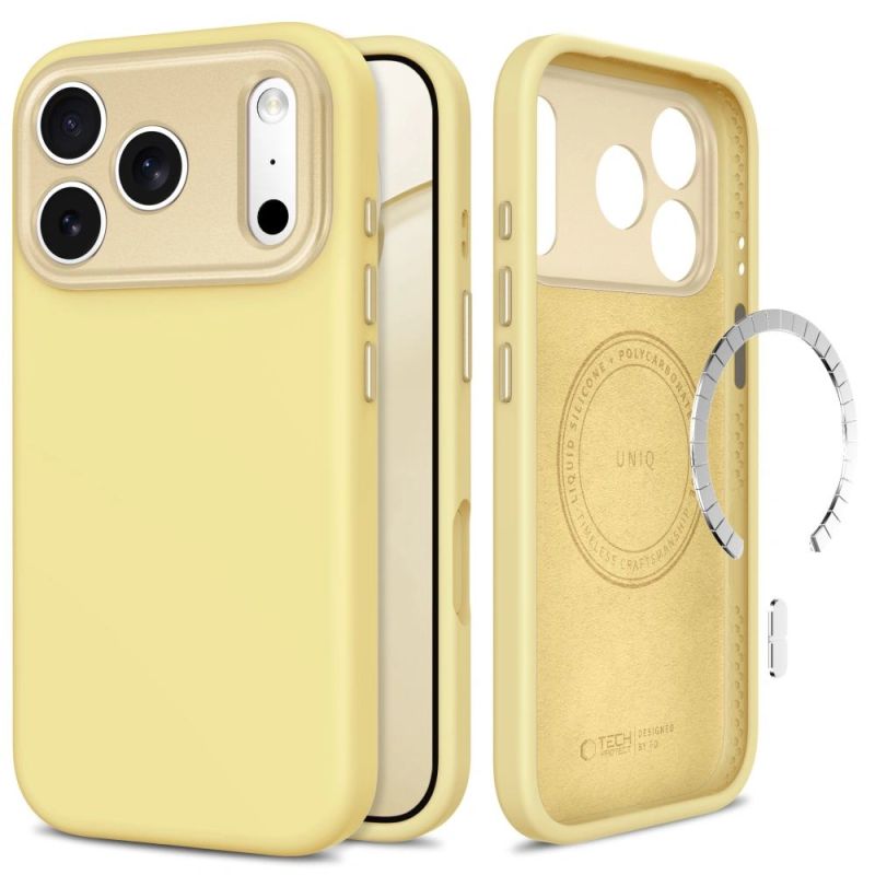 Tech-Protect Uniq MagSafe CC case for iPhone 18 Pro / 17 Pro - yellow