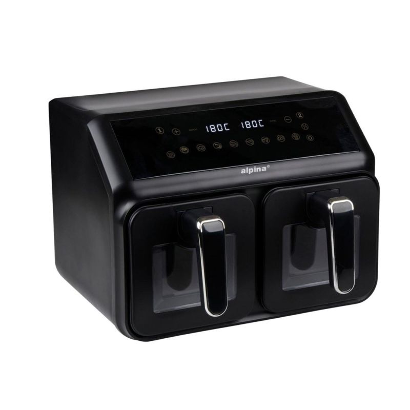 ALPINA Air Fryer 2 × 4 L, 2200 W, black