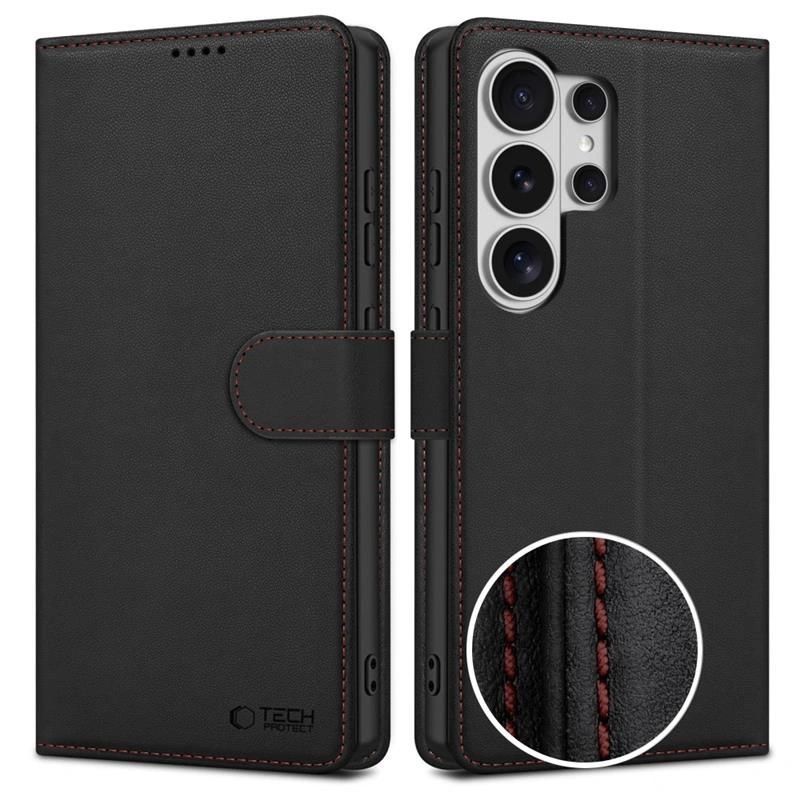 Tech-Protect Wallet Case for Samsung Galaxy S26 Ultra - Black and Red