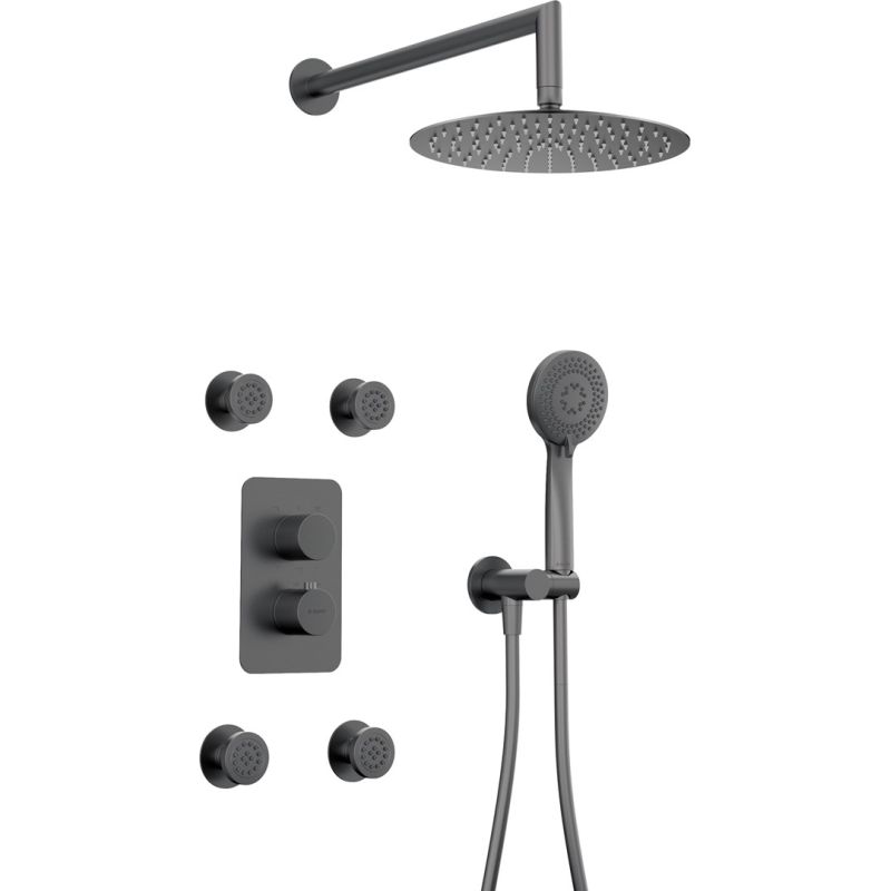 Concealed shower set with thermostatic BOX - with shower head