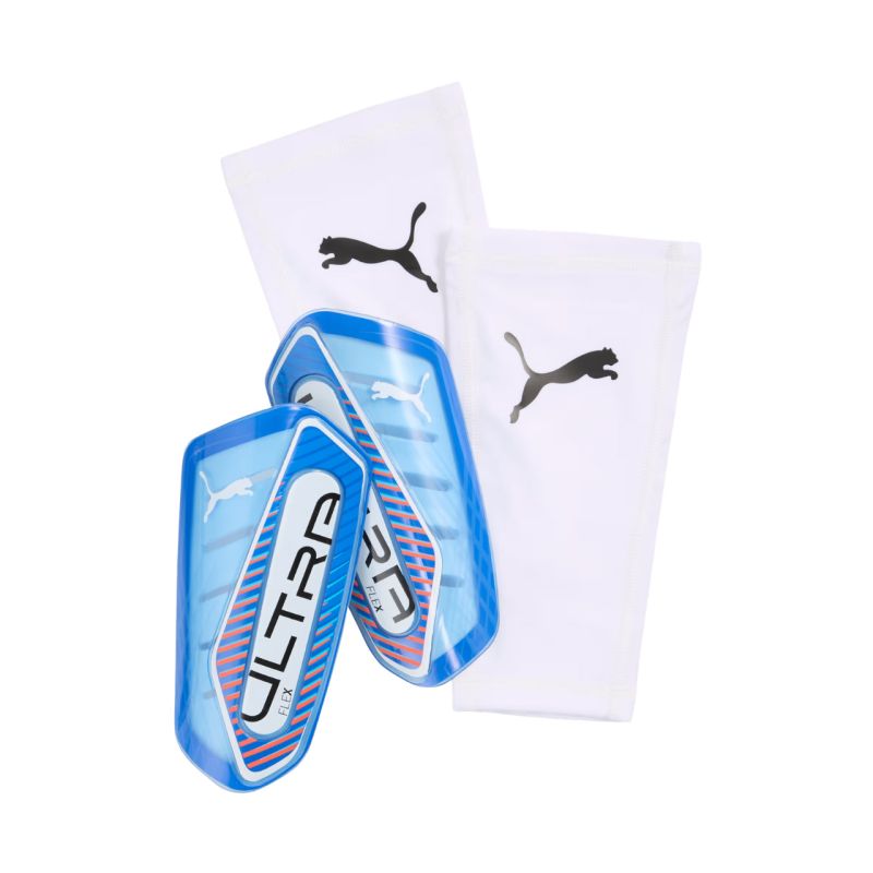 Puma Ultra Flex Sleeve Football Shin Guards Blue and White 30987 04