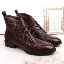 Filippo Stivali patent leather ankle with insulated crocodile skin