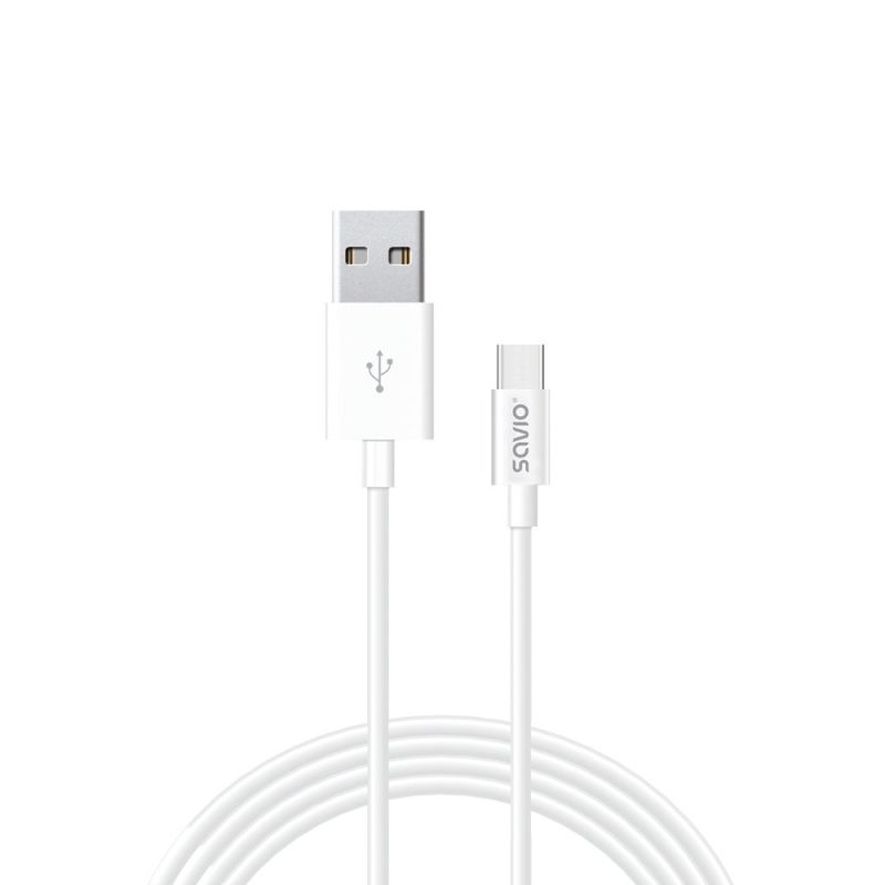 SAVIO CL-125 cable (USB type C - USB 2.0 type A; 1m; white)