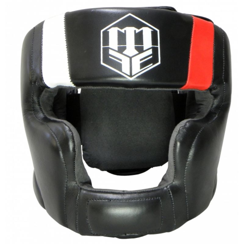 Sparring leather boxing helmet..