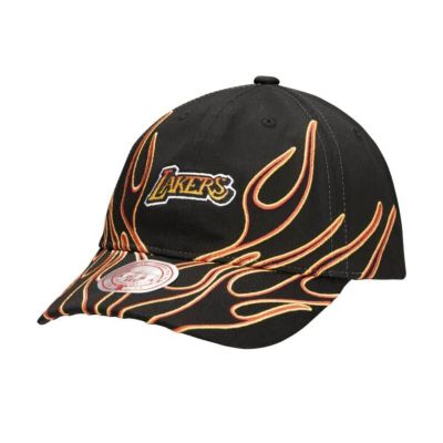 Mitchell & Ness Cappello Mitchell Ness NBA LA Los Angeles Lakers Flamez Strapback lalblck
