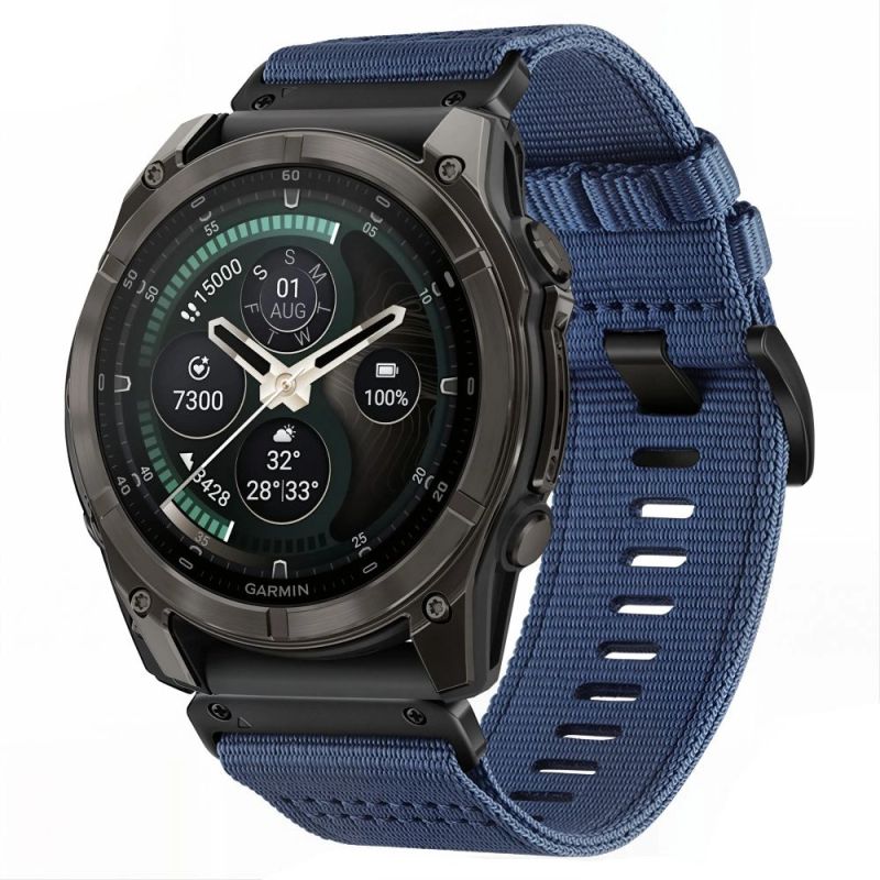 Tech-Protect Nylon Classic Strap for Garmin Fenix ​​5X / 5X Plus / 6X / 6X Pro / 7X / 8 / 8 Pro / 9 / 9 Pro (47 mm) - Navy Blue