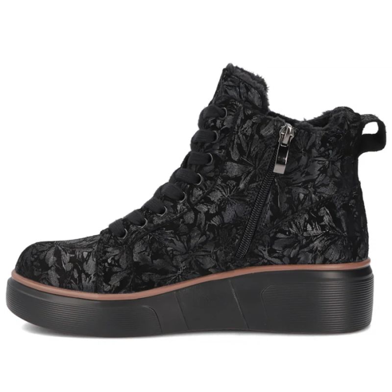 Filippo Stivali leather ankle with wedges and flowers, Filippo