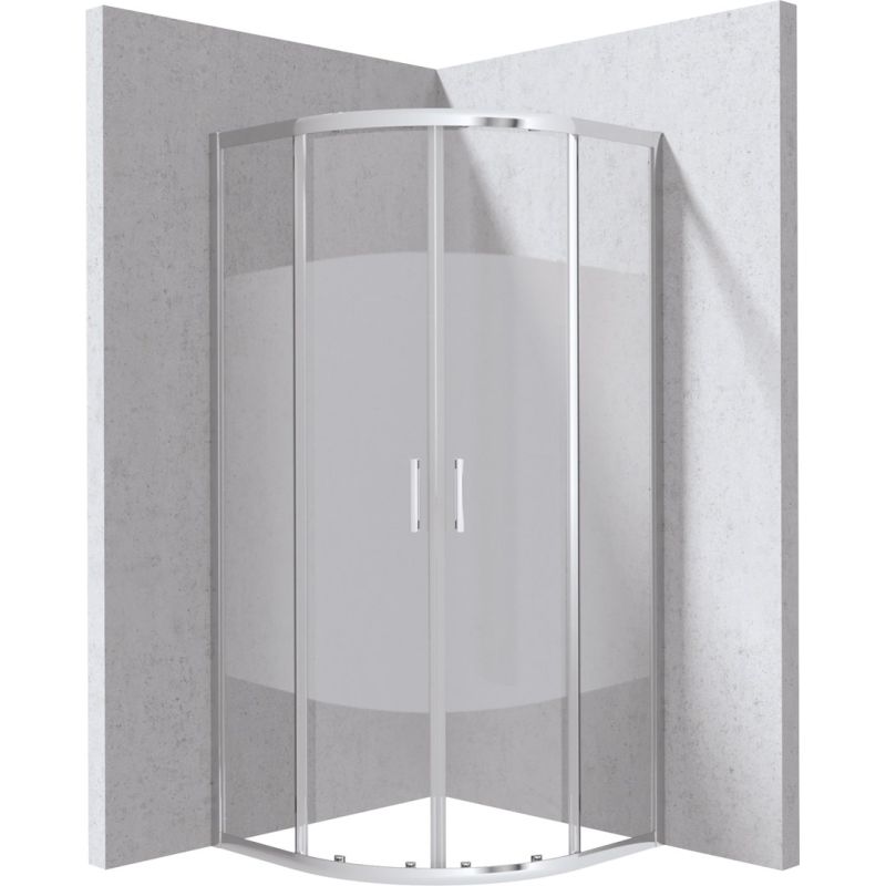 Semicircular shower cabin 90x90 cm - striped pattern