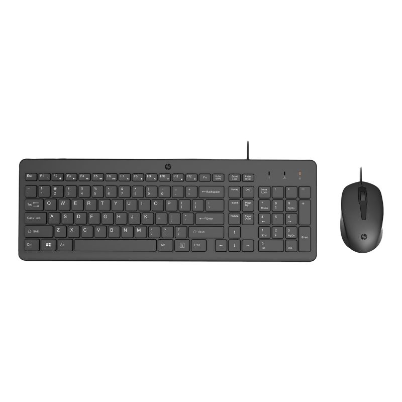 HP 150 Wired Mouse and Keyboard Set, Black, German Layout, 240J7AA#ABD