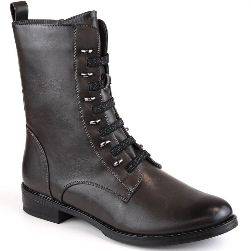 Jezzi W JEZ376C insulated zipper boots, gray