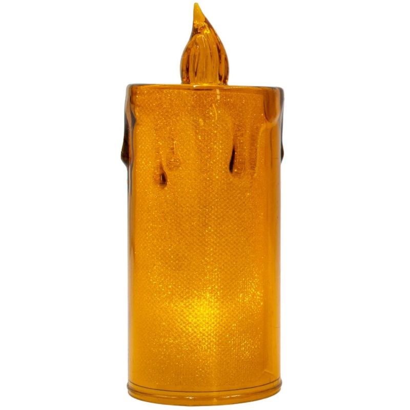 DECORATIVE CANDLE 12.5 CM AMBER WARM WHITE 1 LED
