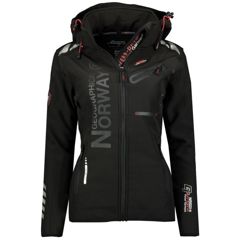Geographical Norway Reine Femme Women’s Softshell Jacket, Sporty Outdoor, Black (WW2621F-GN-BLACKBLACK)
