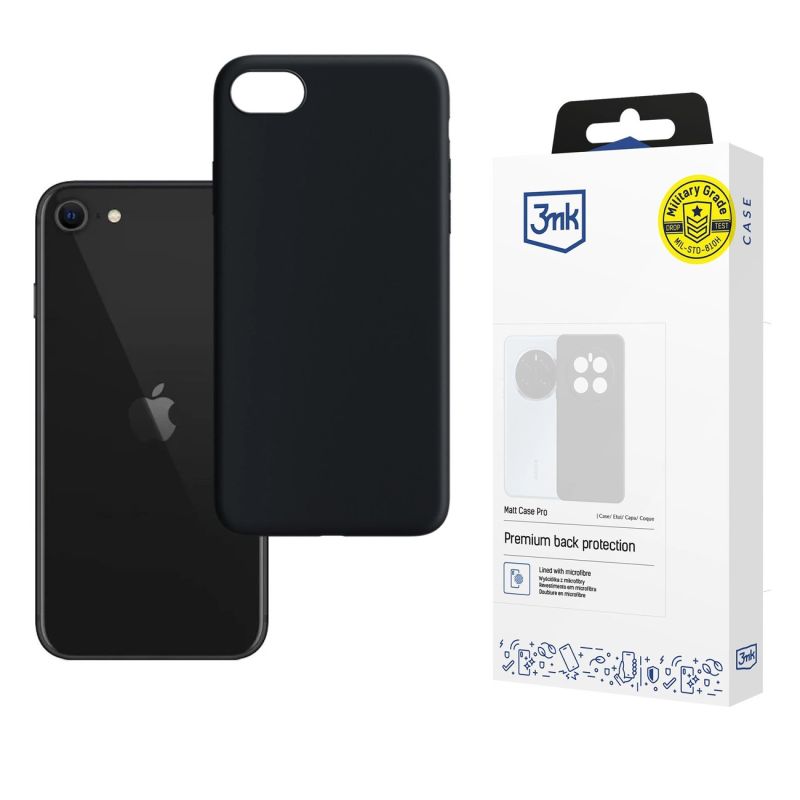 3mk Matt Case Pro for iPhone SE 2020 - Black