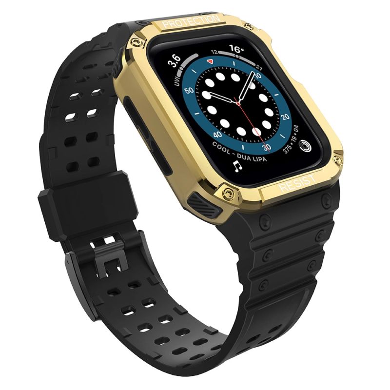 Protect Strap Band for Apple Watch 38/40/41mm Armored Case Strap - Black, Gold