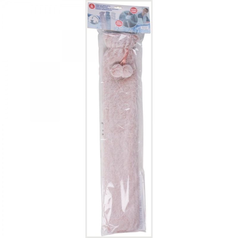 RUBBER HOT WATER BOTTLE IN ALPINA COVER 2L PINK