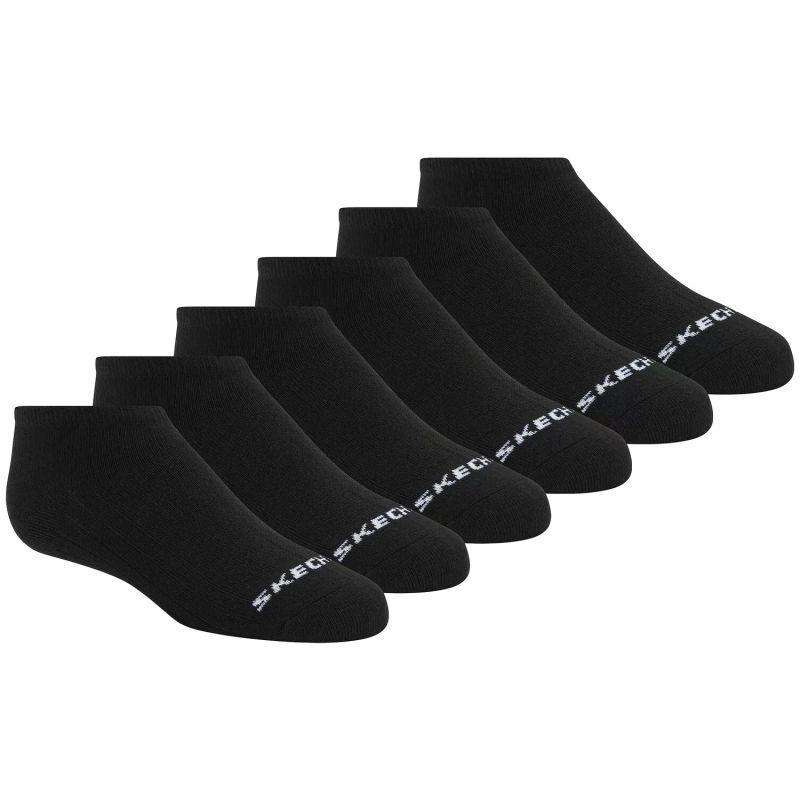 Skechers 6pk Core Lowcut Lg Socks S118209-BLK Black 35-38