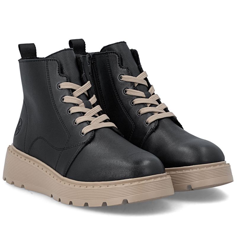 Rieker Stivali leather ankle on platform Rieker