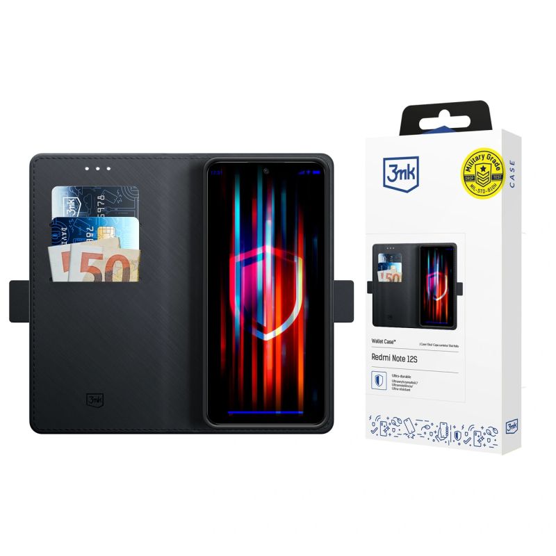 3mk Wallet Case for Xiaomi Redmi Note 12S - black