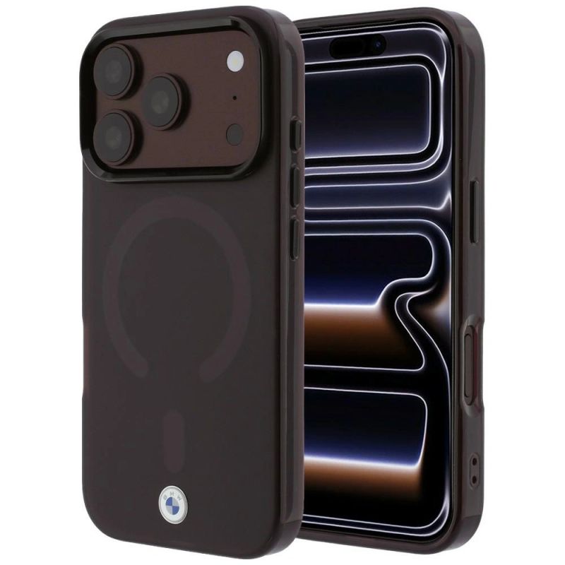 BMW Sign Frosted IML & Metal Logo MagSafe Case for iPhone 18 Pro / 17 Pro - Burgundy