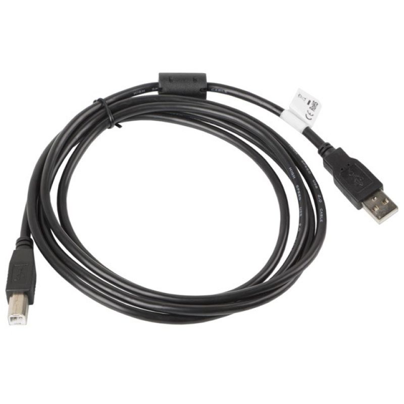 Lanberg CA-USBA-11CC-0018-BK cable (USB 2.0 M - USB 2.0 type BM; 1.8m; black)